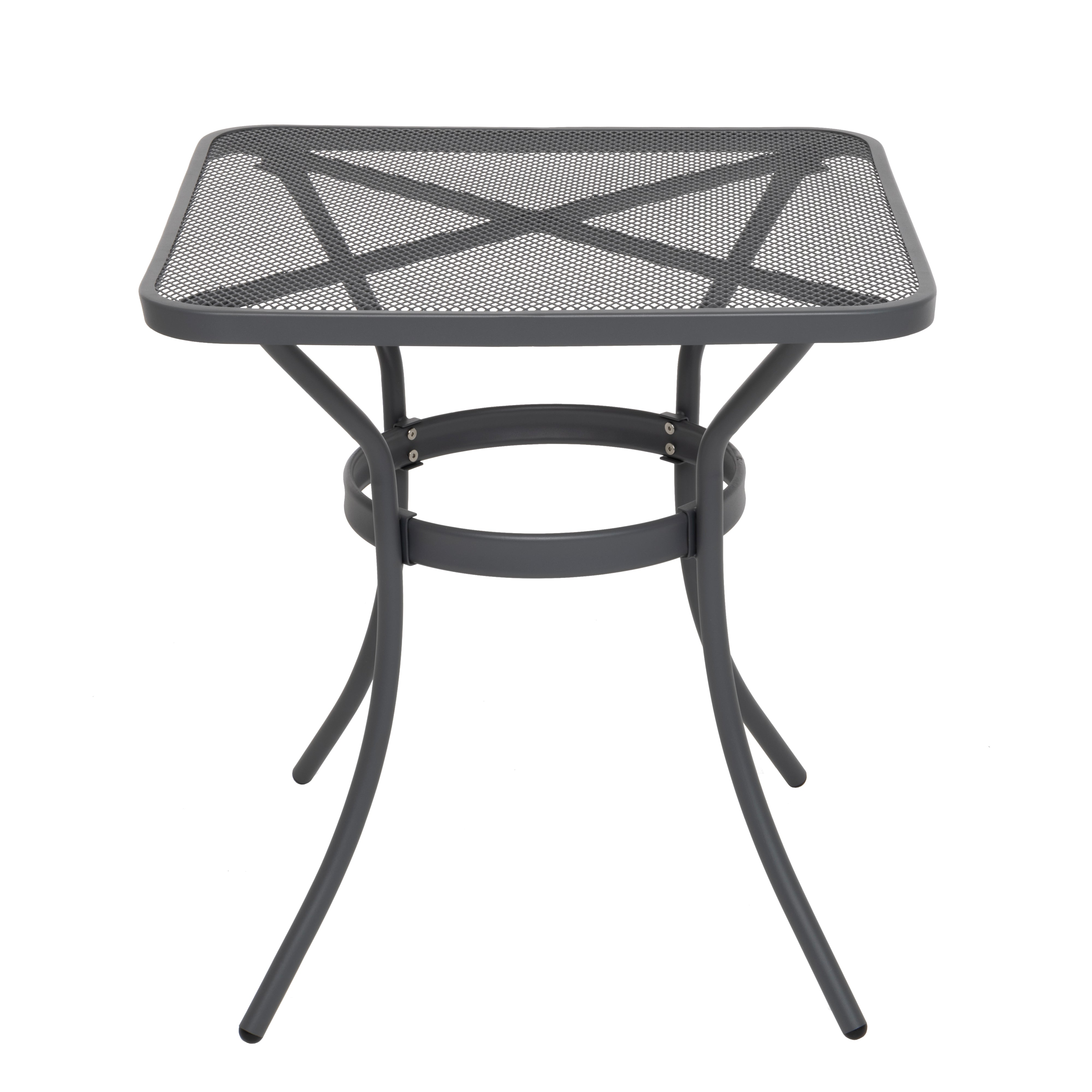 VESTIAMO CASA GIARDINO - Tavolo da giardino in acciaio Nero - h71x70x70 cm